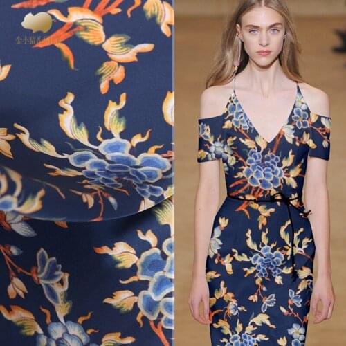 Double-sided stretch heavy satin silk fabric 22 mm drape cheongsam dress silk stretch satin fabric wholesale silk cloth