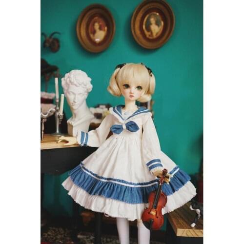 Fantasy Lolita Students Dress For 1/6 1/4 MSD 1/3 YOSD BJD Doll Dollfie Outfit