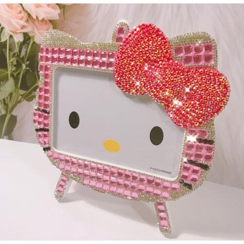 6inch Photo Frame handmade rhinestines sparkling kitty Picture Frames Family Photo Frame for Pictures pink cat cute desk decor