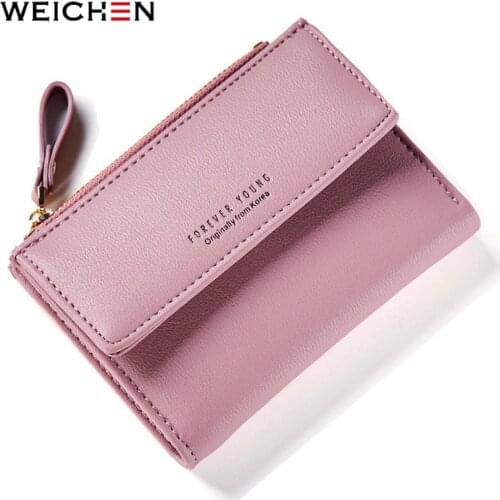 WEICHEN Brand Designer Women Wallet With Zipper Coin Pocket Card Slots Female Wallets Ladies Purses Short Carteras High Quality