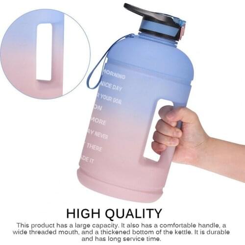 Fashion 3.78L Water Bottle Eco-friendly Large Capacity PET Motivational Time Marker Sports Bottle for Home Travel Cycling Supply