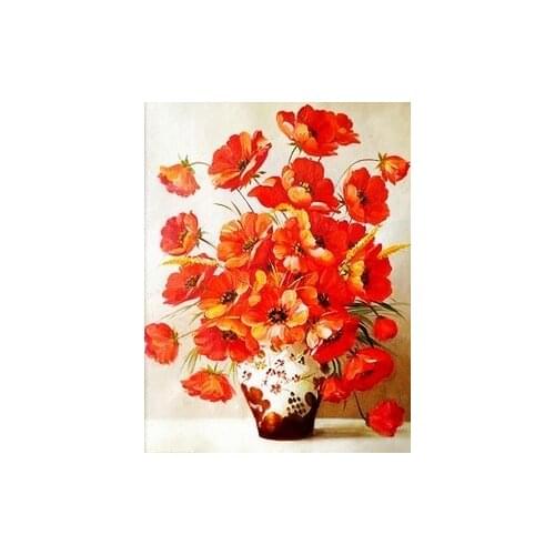 Needlework Crafts 14CT Unprinted For Embroidery Quality Counted Cross Stitch Kit/Set DIY Arts Beautiful Flower Vase Simple