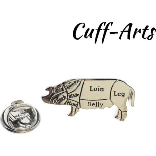 Brooch Lapel Pin For Men Pins and Brooches Butcher Cuts Pig Lapel Pin Badge Jewelry Broche Pin de la solapa By Cuffarts P10222