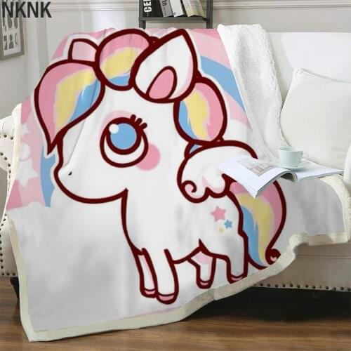 NKNK Unicorn Blanket Animal Bedspread For Bed Rainbow Blankets For Beds Colorful Thin Quilt Sherpa Blanket Animal Vintage Adult