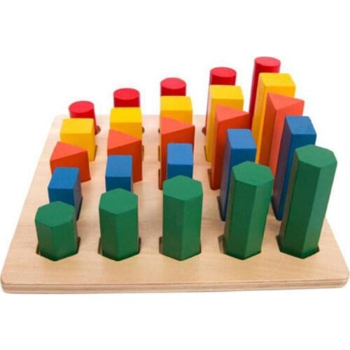 NEW Kids Montessori Educational Wooden Toys Geometry Ladder Toy Baby Development Practice and Senses Toys Gifts for Children