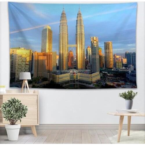 New Twin Towers Tapestry Wall Hanging Home Decor Fashion Colorful Decor Printed Tapestry Bedroom Carpet Bed Sheets 0511