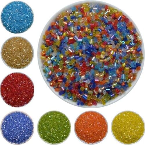 Wholesale 1000pcs/lot (about 10g) 2mm Glass Czech Seed Beads Transparent Tube Spacer Beads for DIY Jewelry Making 20 Colors