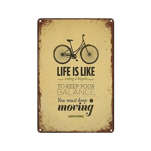 Details about Metal Tin Sign life is like riding a bike Bar Pub Home Vintage Retro Poster 12x8 inch tin sign