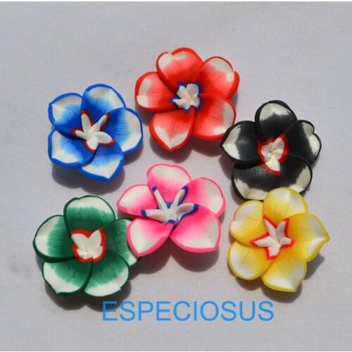 DIY Jewelry accessories 32mm Frangipane polymer clay Flowers mix color Flower with five petals Earring Making Departments
