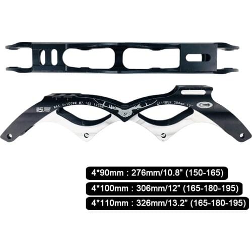 Inline Speed Skating Frame Cityrun Chassis for Skate Boot 4X90 100 110mm Wheels 150-195mm CNC 7075 Aluminium Alloy D023