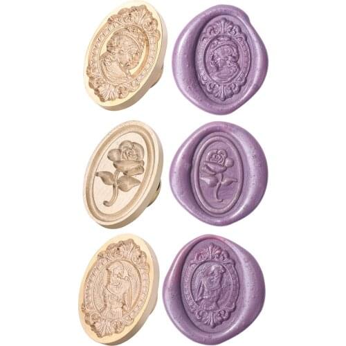 Retro Wax Seal Stamp Sealing Wax Replace Brass Head Oval Wax Seal Stamp for Hobby Decor DIY Post Decorative Antique Craft