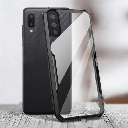 Luxury Shockproof Frame Clear Phone Case For Samsung Galaxy A02 A 02 02A SamsungA02 ALens Full Protective Transparent Cover