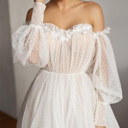 Bridal Detachable Sleeves White Soft Tulle Off-shoulder Puff Sleeves Bridal Bicep Sleeves Elegant Wedding Arm Cover Decorate