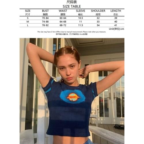 Printed Crop Top y2k Aesthetic Graphic Knitted T Shirt Short Sleeve Baby Tee O Neck Pullovers Women Cute Kawaii Top 90Ss