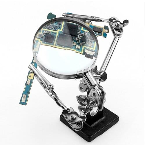 Magnifier Helping 3rd Hand Soldering Iron Hobby Tool Vise Clamp Magnifying Glass Electricians Tool Helping Clamp