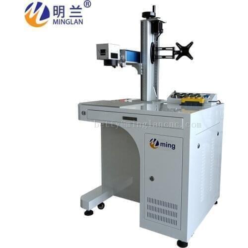 High quality 30W Stand Fiber Marking Machine Auto Focus Laser Date Logo Printing Machine Metal Deep Engraving