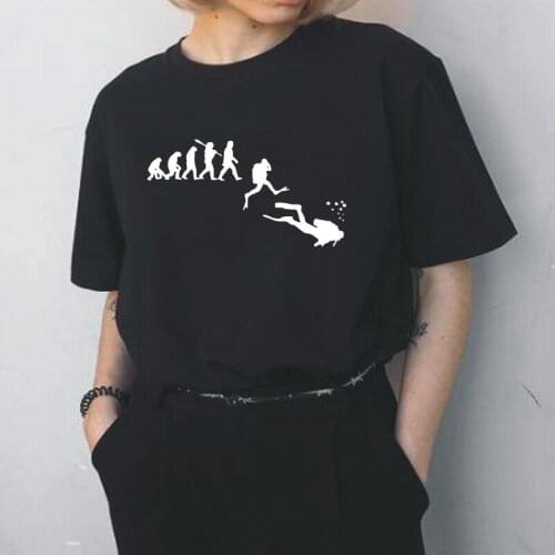 Born To Snorkel Tee Shirt Femme Snorkeling Evolution T Shirt Women Tops Snorkel Sports Scuba Diver Sea Tshirt Loose Blusas Mujer