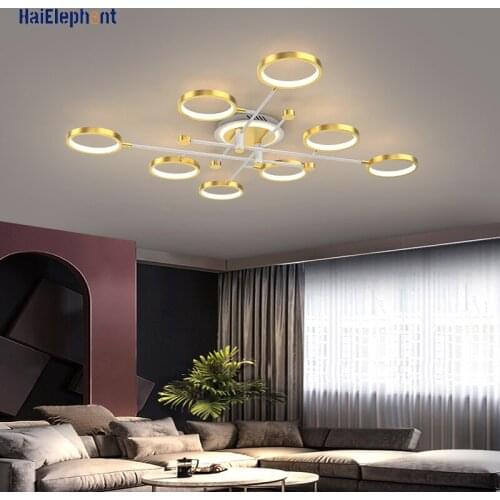 Gold Body Home Deco Lights New Design LED Chandelier Lighting For Living Room Bedroom Indoor Luminaria Fixtures Lustres Lamps