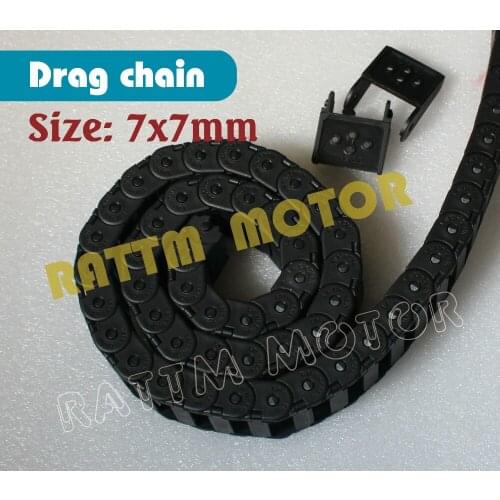 2M 7x7 R28mmm Cable drag chain wire carrier with end connectors plastic towline for CNC Router Machine Tool 2x1000mm un open