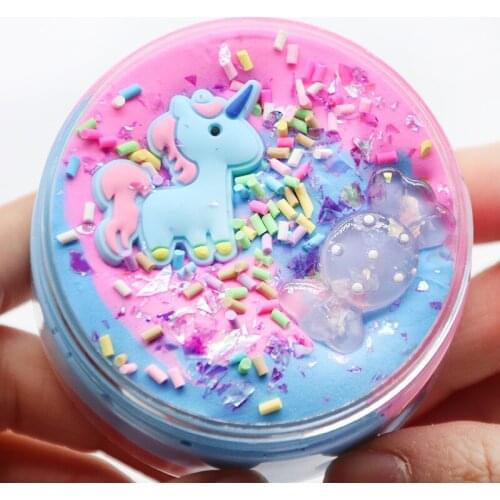 60ml Unicorn Puff Slime Plastic Clay Light Clay Colorful Modeling Polymer Clay Sand Fluffy Light Plasticine Gum For Handmade Toy