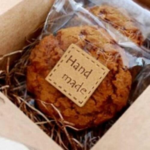 Cake Accessory Decorations Biscuits Square Kraft Paper Sealing Decoration Kraft Paper Packaging Label 1600pcs/lot
