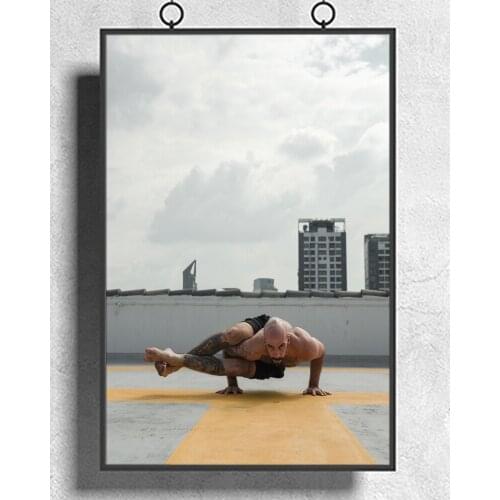 Bodybuilding Kung Fu Practice 3 Wall Sticker Silk Fabric Poster Art Indoor Decor Bright