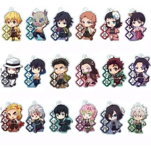 Demon Slayer Kamado Tanjirou Nezuko Agatsuma Zenitsu Hashibira Inosuke Tomioka Giyuu Makomo Acrylic Keychain Keyring Key Chains