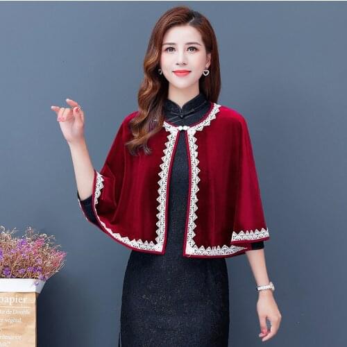 Black Burgundy Blue Green Shrugs For Bolero Women Velvet Bridal Cape Jacket Elegant Wraps Evening Dress Cape Shawl Bridal Bolero