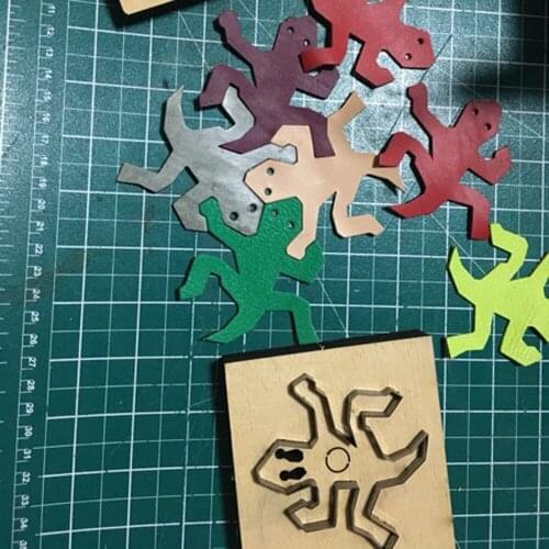 Designer template gecko design jigsaw puzzle leather craft die cutting knife mould hand punch tool
