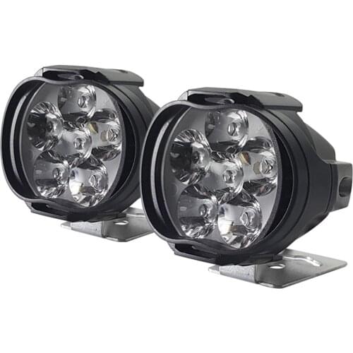 2Pcs Motorcycles Headlight 6500k White Super Bright 6 LED Working Spot Light Motorbike Fog Lamp 1000LM LED Scooters Spotlight