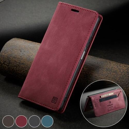 For Xiaomi Mi 10T Lite Flip Wallet Strong Magnetic Cover For Xiaomi Mi 10T Pro Card Holder Luxury Retro Matte Leather Phone Case