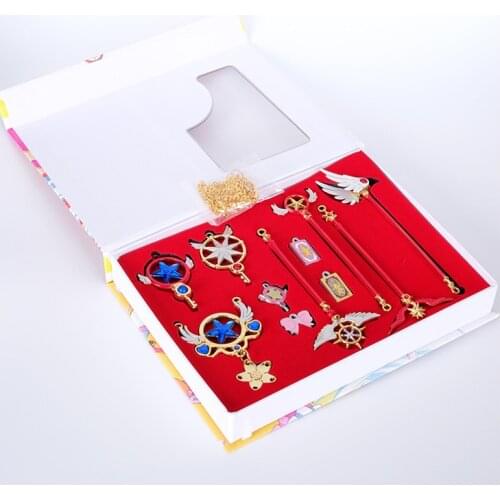 Card Captor Sakura Magic Wands Keychain Necklace Pendant Cosplay Props Collection Set Accessories