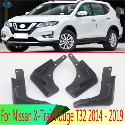 Set Molded Car Mud Flaps For Nissan X-Trail Rouge T32 2014 - 2019 Xtrail Splash Guards Mud Flap Mudguards Fender Styling