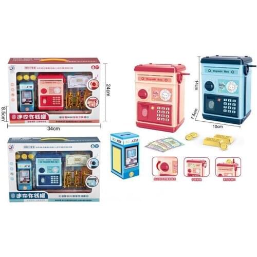 Electronic Piggy Bank ATM Password Money Box Cash Coins Saving Box ATM Bank Safe Box Auto Scroll Paper Banknote Gift For Kids