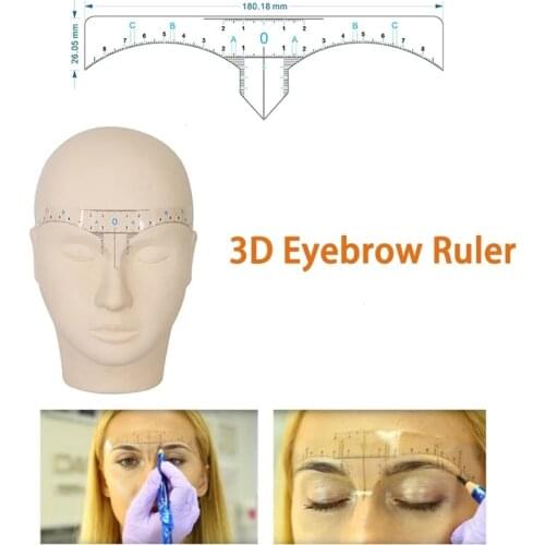 20 PCS Disposable Eyebrow Micro Blade 3D Eyebrow Ruler Sticker Accurate Scale Value Measurement Beauty Tool Set Permanent Makeup