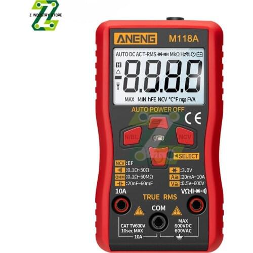 M118A Multimeter Tester LCD Digital AC/DC Volt Amp Ohm Voltage Resistance Universal Meter Testers Automatic Range