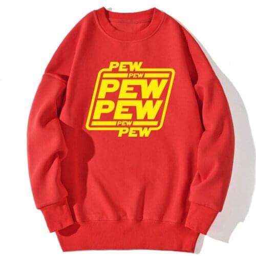 Pew Pew Cartoon Sweatshirt For Mens Casual Fleece Hoody Long Sleeve Hipster Tops Pullovers Hip Hop Autumn Sudaderas Masculino