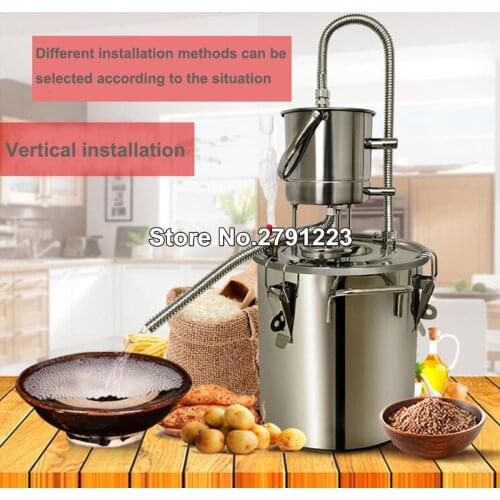 10L / 20L Stainless Copper Home DIY Alcohol Wine Making Device Kit Water Wine Distiller Equipment Essential Oil Brewing Kit