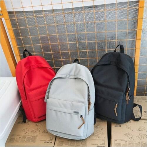 2021 School Season New Fashion Casual Solid Color Simple Men And Women Backpack Couple Campus Student Schoolbag Cool Girl