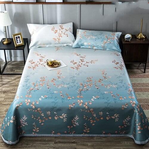 Fresh Printed Spring And Summer 3D Woven Bed Sheet Ice Silk Mat Set, Cool ToThe Touch, No Trace Of Naked Sleep