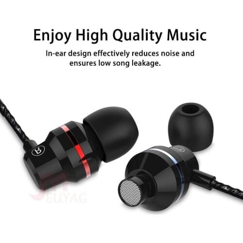 Professional Metal Headphone In Ear Wired Earphone 3.5mm Heavy Bass Sound Quality Music Sport Headset For iPhone Xiaomi