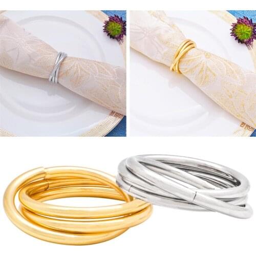 Simple Napkin Buckle High-quality Alloy Napkin Ring Table Decoration for Wedding Christmas Dinner Parties
