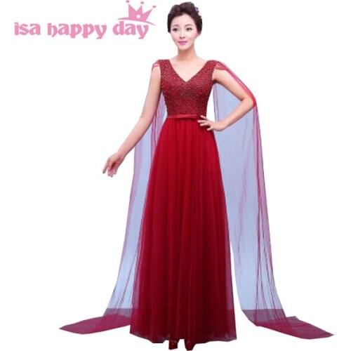 Princess simple tulle burgundy v neck womens long wine red prom dresses girls formal party dress from dress china 2020 H3767