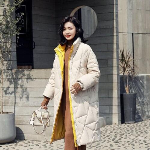 New style light autumn and winter female down jacket loose medium and long style women coat Korean version fashion lady clothes