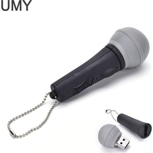 Promotions usb flash silicone microphone pendrive 4gb 8gb 16gb 32gb 2.0 funny usb stick pen drive cle usb cartoon memory stick