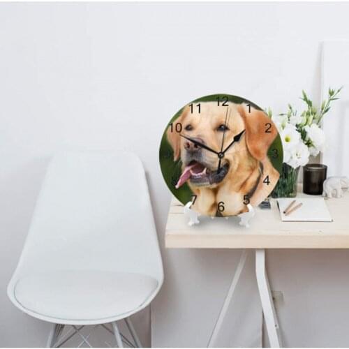 Dogs Animal 25CM Round Wall Clocks Decor Numeral Digital Dial Mute Silent Digital Clock Battery Operated for Bedroom Living Room
