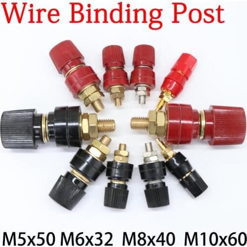 Wire Binding Post Thread Screw M5 M6 M8 M10 Lithium Battery Weld Inverter Clamp Power Supply Connect Terminal Splice Black Red