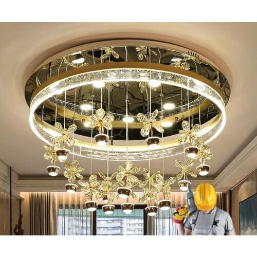 Bedroom lights simple modern circular atmosphere creative bubble column crystal lamp dining room lamp living room lamp LED lamps