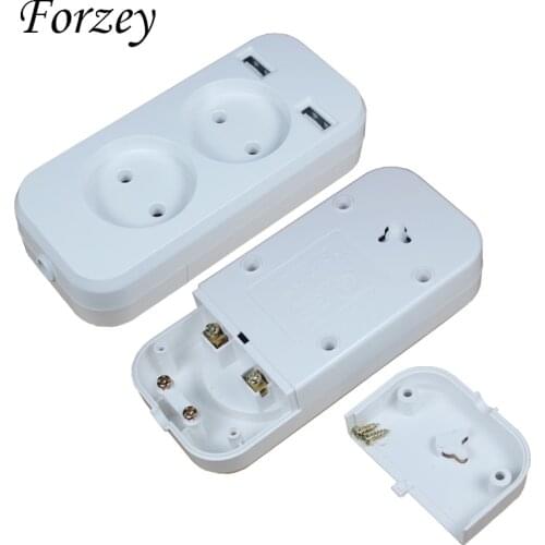 USB extension Socket charger Free shipping Double USB Port 5V 2A Usb outlet high quality usb murale FZ-01-02