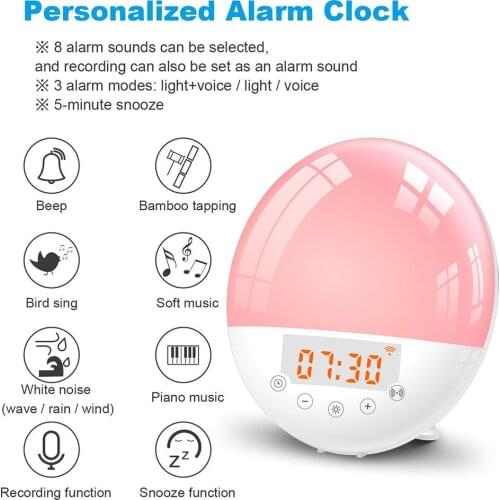 Smart Alarm Clock LED Digital WiFi Smart Clock Adjustable FM Radio Home Wakeup Alarm Digital Nightlight For Alexa Google Home